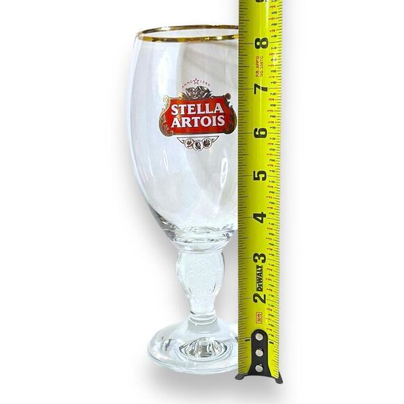 Stella Artois Beer Drinking Chalice Glass Gold Rim 50 CL Pub Goblet Stemmed - Picture 7 of 9